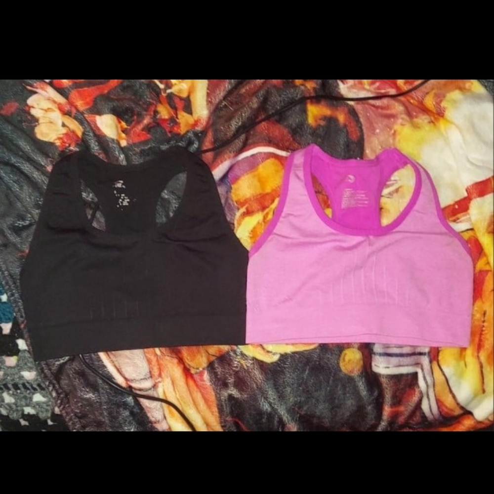 Set of 2 sports bras black & pink